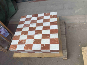 โต๊ะกาแฟกลเม็ดหินหินอ่อนแบบทันสมัยโต๊ะผสมสีชาสำหรับห้องนั่งเล่น - Product Image 5