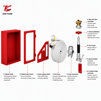 Kabinet Selang Pemadam Kebakaran Dinding Baja Merah Set Lengkap Selang Nozzle Katup CE