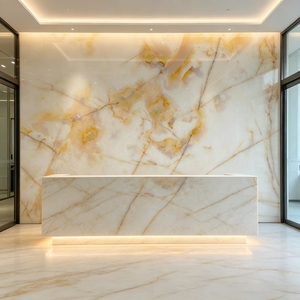 <span class=keywords><strong>Dalle</strong></span> naturelle de luxe en onyx de jade, facile à nettoyer, résistante aux rayures, pour la décoration de surface de meuble TV de villa - Product Image 1