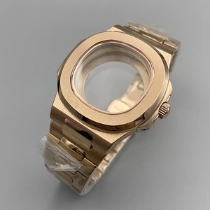 Caja y brazalete completos de acero inoxidable de 41 mm, tono oro rosa, cristal de zafiro para movimiento NH35 NH38 - Product Image 5