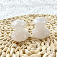 Outil de Massage Guasha Champignon en Pierre de Jade Naturelle Populaire, Cristal de Jade Blanc, Soin du Visage en Pierre Précieuse Gua Sha Champignon