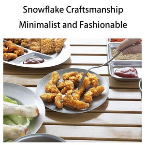 Vajilla de Metal Estilo Industrial Vintage Tiendas Olla Caliente Café Ash Barbacoa Diseño de Copo de Nieve-Incluye Cuencos Platos Tenedores Cucharas - Product Image 5