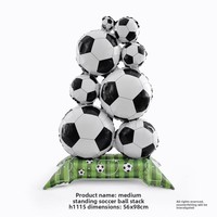 Ballon en aluminium sur le thème du football, grand ballon de football autoportant, décoration de fête d'anniversaire