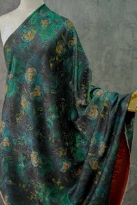 Tissu Jacquard Brocart Gaufré en Gros Style Chinois <span class=keywords><strong>Satin</strong></span> Song <span class=keywords><strong>Vert</strong></span> Jaune Floral pour Qipao Hanfu Vêtement de Mariage - Product Image 4