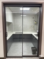 Portes coulissantes extérieures en aluminium à double vitrage insonorisées, portes intérieures coulissantes en aluminium à double vitrage thermique