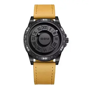 Dom 1726 Heren Quartz Horloge Creatieve Mode Persoonlijkheid Zwart Rollende Aanwijzer Magnetische Waterdichte Horloges Voor Mannelijke Klok Cadeau