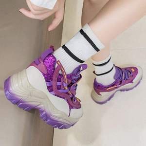 Trendy Chaussures Femmes 2024 Thick Sole Running Shoe Chunky Platform Wedges Sneakers for Ladies - Product Image 3