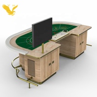 Table de Baccarat et de Poker de Luxe YH 96 pouces avec Plateau de Croupier, Construction Métal/Bois/Cuir, Marque YingHang, Ensemble Combiné 3 Pièces