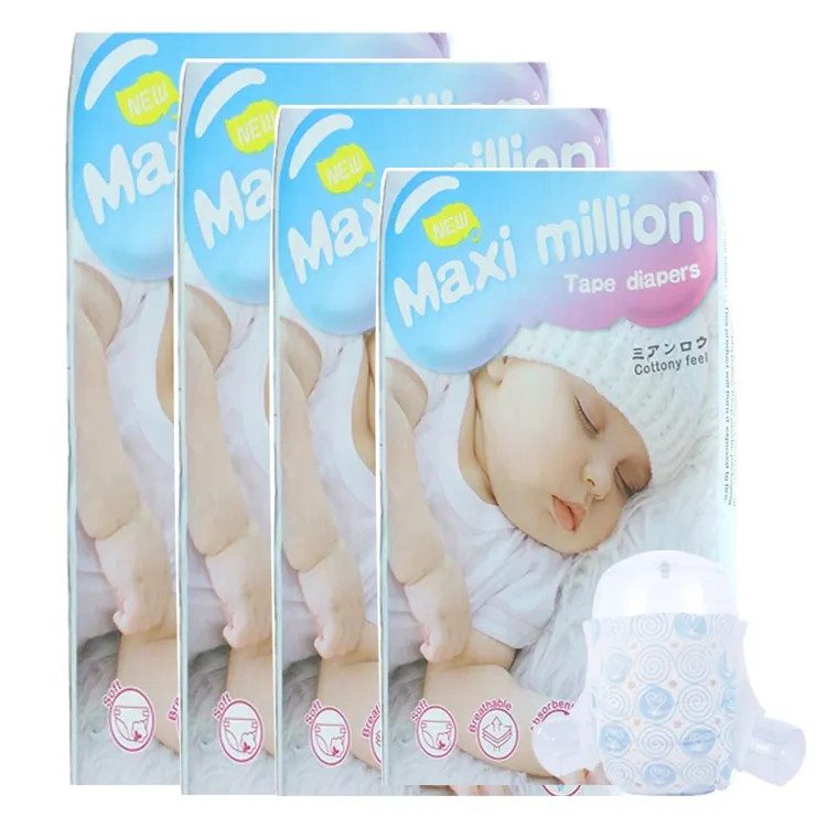 Hot Sale Baby Manufacture Wholesale Cotton Disposable Diaper Of Soft Newborn Baby