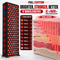 Panneau de luminothérapie rouge professionnel personnalisé, panneau LED pour tout le corps, lumière infrarouge proche, panneau multi-longueurs d'onde, fabrication OEM ODM