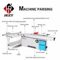 Scie circulaire horizontale CNC HR4528BD efficace pour le travail du bois, avec nouvelles lames, moteurs, broches et table coulissante pour panneaux