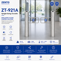 Tourniquet vertical pivotant Zento ZT-921A en acier inoxydable 304, 30-45/min, anti-pincement, bidirectionnel, portillon piéton 120W, IP54