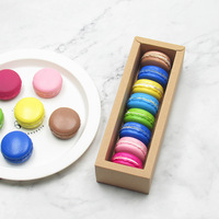 Tiroir en papier kraft transparent avec fenêtre en PVC, boîte pour pâtisserie, biscuits, macarons