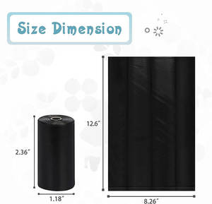 Bolsa para excrementos de perro negra de doble capa personalizada, ecológica, con cordón ajustable - Product Image 4