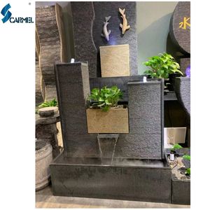 <span class=keywords><strong>Fontaine</strong></span> <span class=keywords><strong>d</strong></span>'eau de piscine en pierre de marbre, grand jardin extérieur/<span class=keywords><strong>intérieur</strong></span>, gris, noir, granit, prix bon marché, chine - Product Image 2