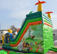 Diapositiva hinchable de jirafa para niños, patio de recreo al aire libre grande, certificado CE, verificada, hecha de material de PVC duradero