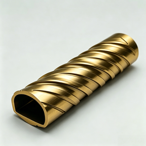 Tube à rainures usinées CNC, tube creux de forme spéciale en acier inoxydable, pièces mécaniques de précision sur mesure - Product Image 2