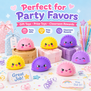 ของเล่นบีบตุ๊กตาเกี๊ยวซ่าสุดน่ารัก ของเล่นบีบคลายเครียดแบบคืนตัวช้า สีสันสดใส ของเล่นบีบตุ๊กตาเกี๊ยวซ่าการ์ตูน สำหรับขายส่งเป็นของขวัญ - Product Image 4