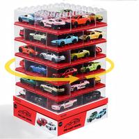 CD 64 PIÈCES Ensemble de voitures miniatures en alliage moulé sous pression à l'échelle 1:36, jouets en métal avec son et lumière, portes ouvrantes, support d'affichage en acrylique pour enfants