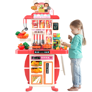 Grands ensembles de jouets de <span class=keywords><strong>cuisine</strong></span> et d'aliments en plastique amusants pour faire semblant, très demandés pour les enfants et les filles, avec fonctions musicales et lumineuses - Product Image 1