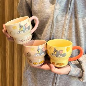 Tasse en céramique Tom et Jerry beige avec poignée, design de dessin animé, pour café, thé, bureau, petit-déjeuner, cadeau, tasse individuelle - Product Image 4