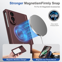 Funda Magnética Plegable con Tacto Suave para Samsung Galaxy Z Fold 8, Protección Completa de Bisagra, Antigolpes, con Cristal Templado