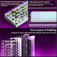 Clavier de jeu mécanique AULA Hero 68 touches avec interrupteurs à axe magnétique, rétroéclairage RGB, touches PBT, design compact, filaire pour PC