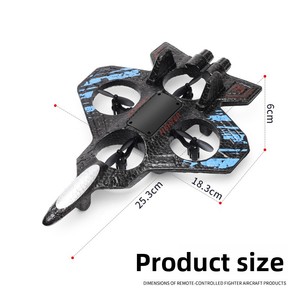 Avión de Espuma EVA Transfronterizo, Quadcopter de Control Remoto, Avión de Combate Resistente a Golpes, Acrobacias Aéreas, Luces, Recargable, para Niños - Product Image 5