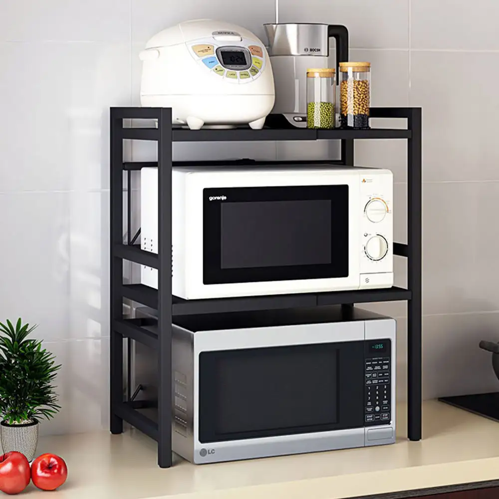 Mutfak Metal mikrodalga fırın rafı raf ev aletleri depolama raf güçlü destek raf tutucu için mutfak tezgahı