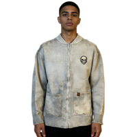 Veste en tricot zippée oversize côtelée vintage pour homme, style streetwear, avec poches, collection automne-hiver, vente en gros