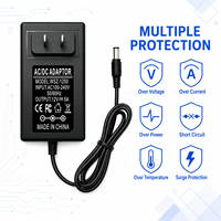 Direktvertrieb 100-240V Amerikanischer US-Stecker 6-fach Schutz 12V 5A 60W Wand-Netzadapter für LED-Streifen Beleuchtungssystem