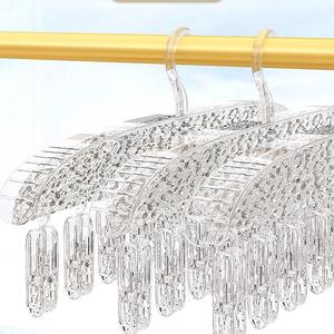 Clips de secado transparentes tipo Gullwing, 60 unidades, organizador de ropa tipo gancho que ahorra espacio para calcetines, ropa interior, sombreros, ropa de bebé y niños - Product Image 1