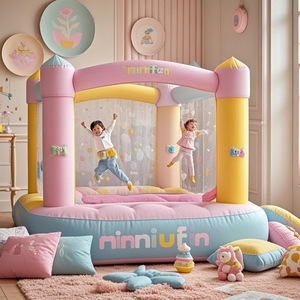 บ้านแทรมโพลีนเป่าลมเกรดเชิงพาณิชย์พร้อมสไลด์เด้งสำหรับสนามเด็กเล่นในร่ม - Product Image 5