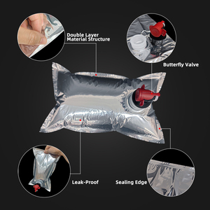 Jijid cấp thực phẩm nhôm lá 1L túi trong hộp Rượu vang đỏ bao bì chất lỏng vô trùng BIB túi với vòi cho cà phê đồ uống bia - Product Image 2