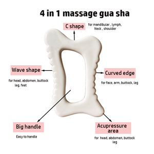 Herramienta de Peine de cuerpo y cara de Jade blanco, piedra Bian roja, líneas de cuello Gua Sha, caja de bolsa Guasha de rosa, herramienta de Masaje linfático de latón - Product Image 6