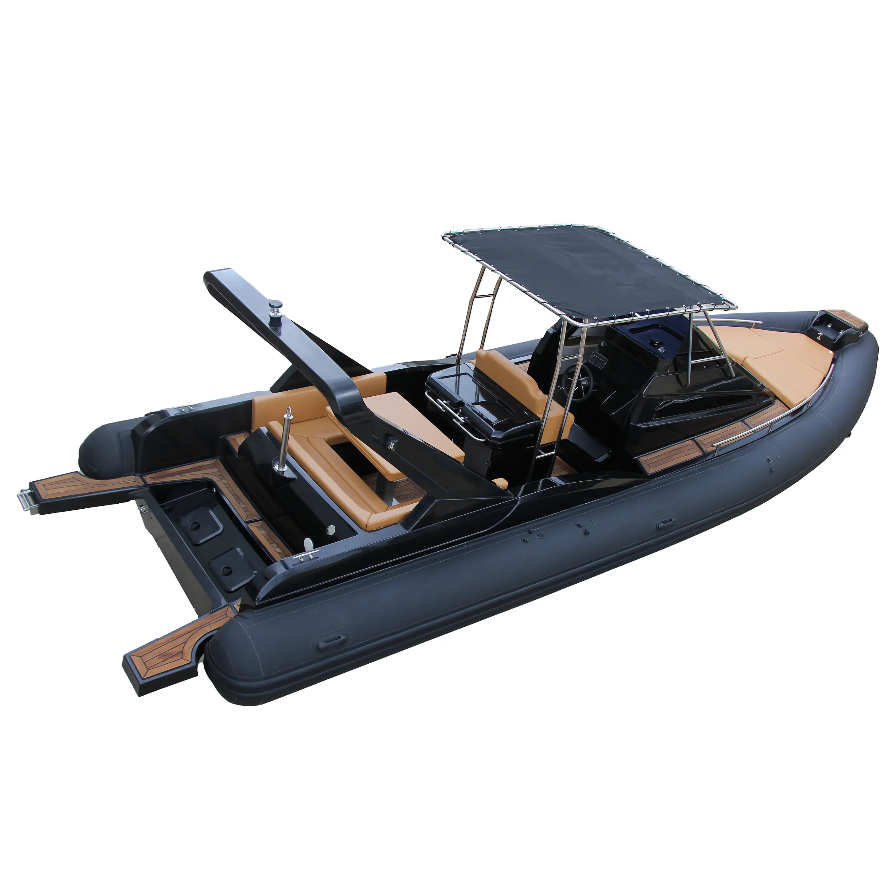 Luxury Cabin Rigid Fiberglass Hull Sport China Hypalon Inflatable Patrol Aluminum Rib Boat With Centre Console