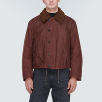 Veste d'extérieur vintage pour homme en coton ciré, doublée polaire chaude, avec revers et ourlet réglables, fermeture éclair, pour l'hiver
