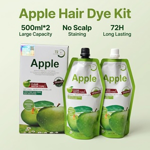 Tinte para el Cabello <span class=keywords><strong>con</strong></span> Esencia de Manzana 500ml*2, Crema <span class=keywords><strong>con</strong></span> Cobertura Total de Canas, Permanente, Sin Amoníaco, No Daña el <span class=keywords><strong>Cuero</strong></span> <span class=keywords><strong>Cabelludo</strong></span>, Negro Natural/Rubio Claro - Product Image 2