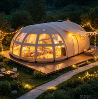 Палатка Bohemian XQ-8 овальной формы из ПВХ-ткани с каркасом, окнами, дверями для глэмпинга, отелей, ресторанов, навесов