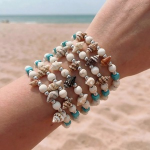 ชุดกำไลข้อมือเปลือกหอยสีฟ้าคราม สไตล์ชายหาดสำหรับผู้หญิง เครื่องประดับลำลอง ของที่ระลึกสำหรับการเดินทาง ผลิตจากเมืองอี้หวู่ คอลเลคชั่นฤดูใบไม้ผลิ 2026 - Product Image 2