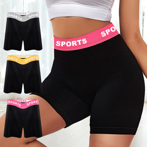 Shorts deportivos moldeadores de cintura alta, talla grande, sin costuras, tipo bóxer para mujer, ropa interior deportiva con cintura deportiva. - Product Image 1