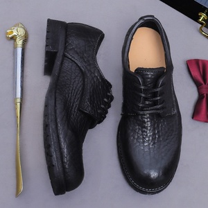 Bottes de travail pour hommes en cuir véritable, style européen, bout rond, avec construction Goodyear Welt, chaussures en cuir faites à la main - Product Image 5