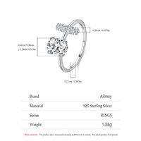 Bague ovale en zircon Ailmay pour femme, argent sterling 925, bijoux étincelants, bague de luxe pour mariage et fiançailles