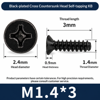 Tornillos KB Negros de Cabeza Plana, Tornillos Autorroscantes de Cabeza Plana, Accesorios de Tornillos Autorroscantes M1/M2/M3/M4
