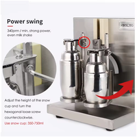 Nouvelle machine à secouer électrique à double tête en acier inoxydable avec minuterie pour Boba et Bubble Tea, capacité de 350 à 750 ml