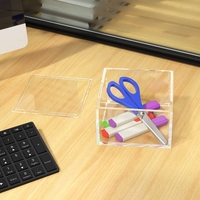 Prix usine Boîte acrylique transparente avec couvercle Boîte de rangement en acrylique de taille personnalisée pour le bureau et la maison