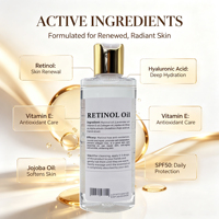 Huile de rétinol 180 ml pour le visage et le corps, huile correctrice de la peau SPF50, anti-âge, éclaircissante, vente en gros, étiquette privée