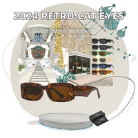 Lunettes de soleil rétro pour femmes Super Hot 20205, légères, verres fumés, protection UV400, monture rectangulaire verte