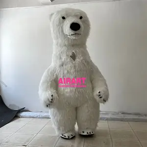 AIRART-oso polar inflable de 2M, alta mascota, disfraz de oso inflable para fiesta