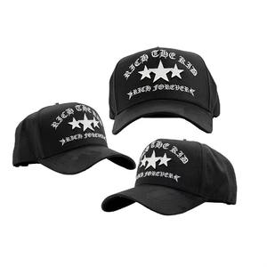 Casquette de baseball vintage sportive à 6 panneaux Barbas Hats avec broderie à motif de lettres, visière incurvée chromée, réglable, unisexe - Product Image 1